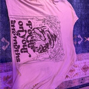 SHEIN Purple Graphic Crop Top